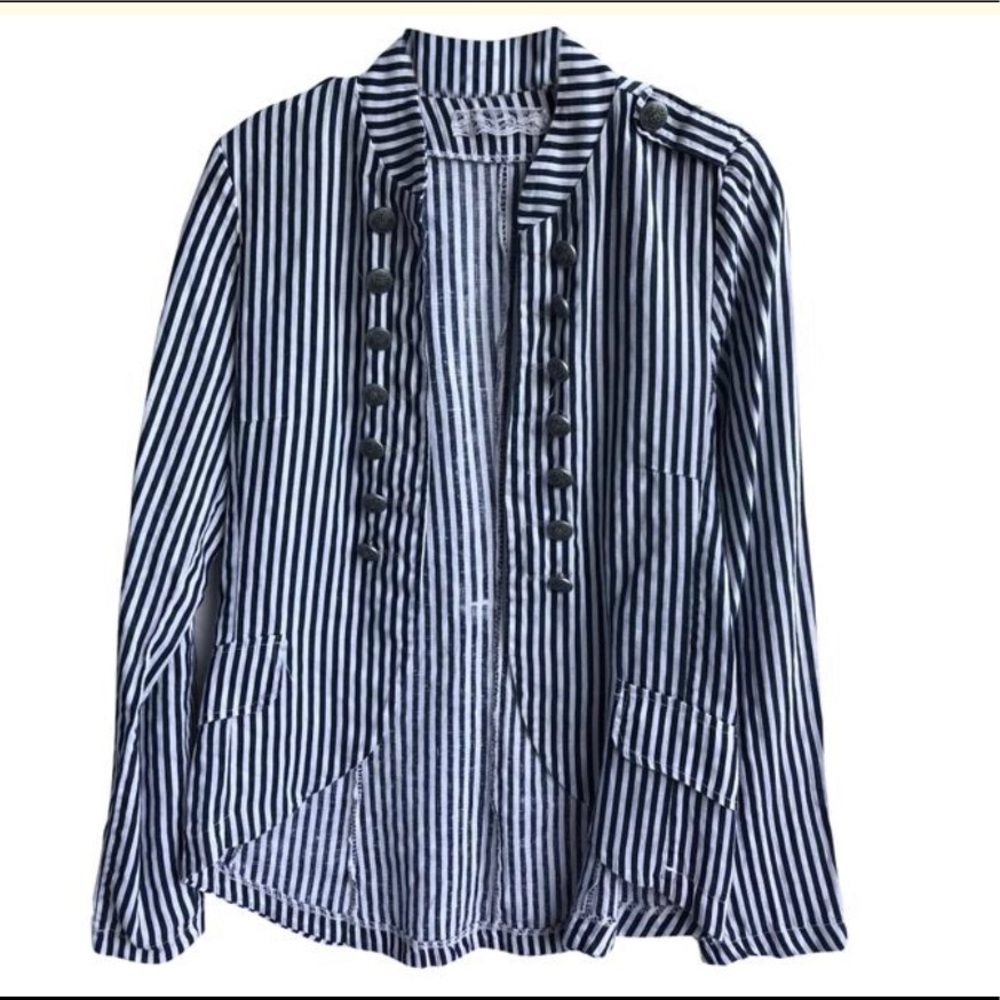 NWOT Made in Italy - 100% Linen Nautical Blazer - Picture 2 of 8